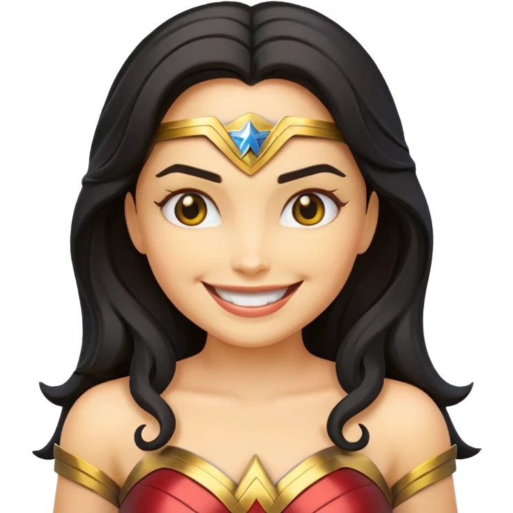 create a yellow emoji of wonder woman. syle android emoji emoji