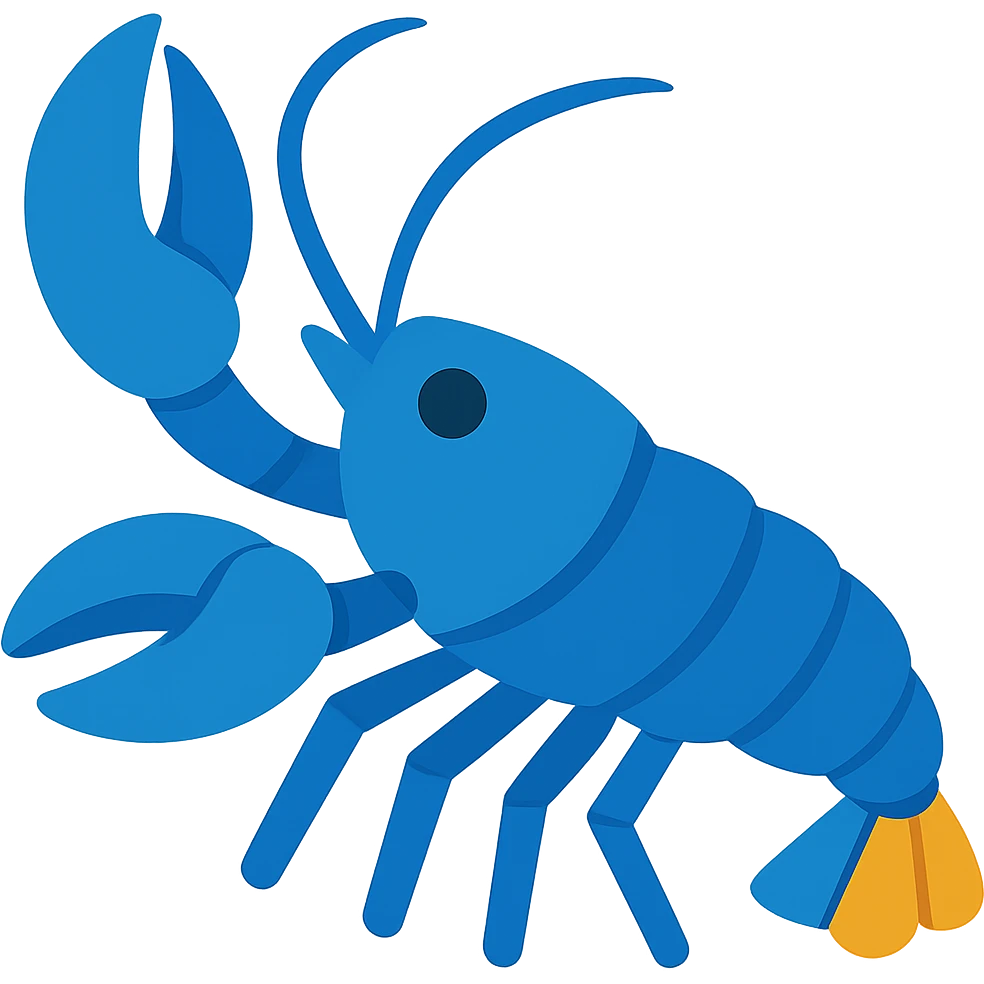 Make the crayfish blue, keep the vibrant toon style, with no background. emoji