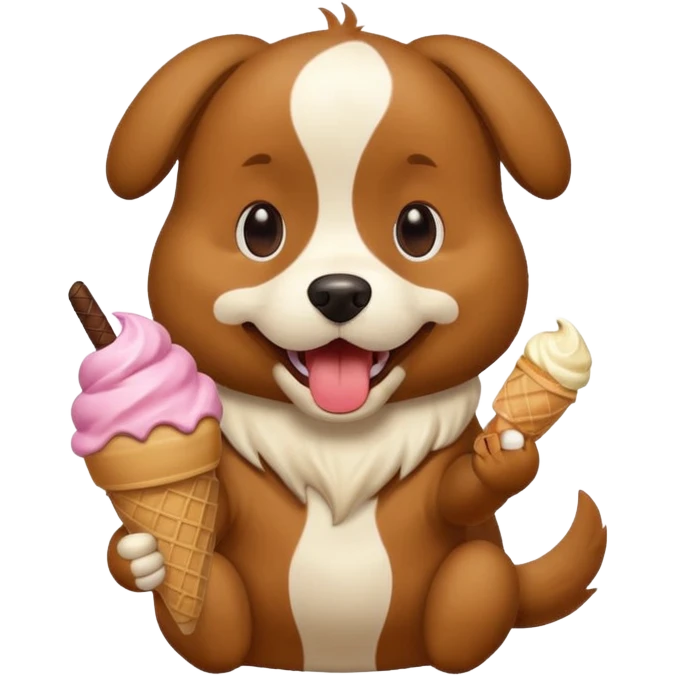 Dog eating ice cream emoji