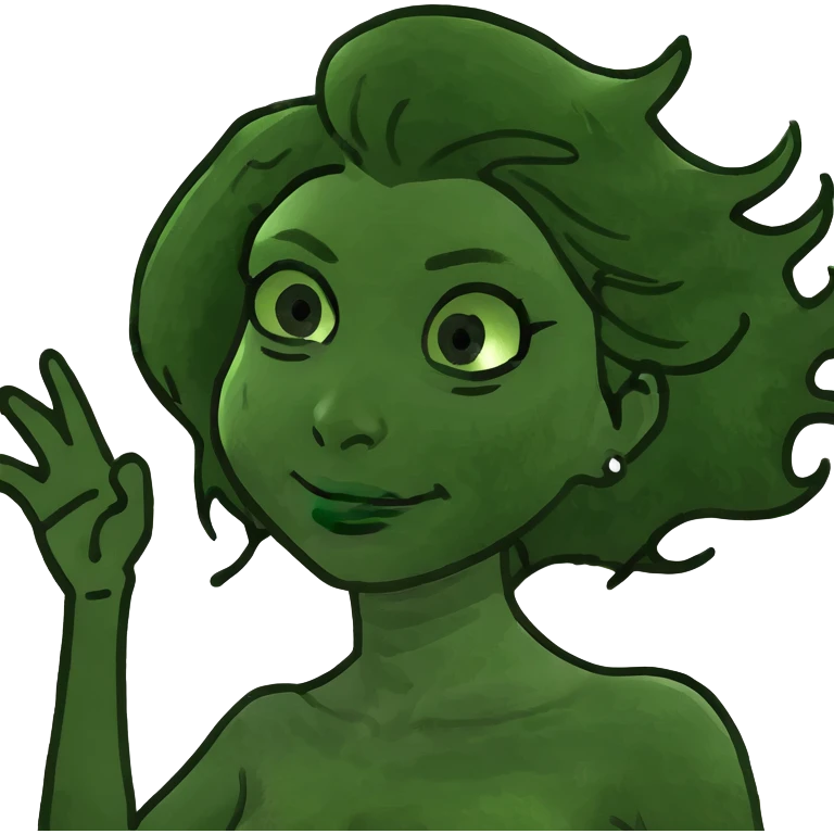 A girl with a disgust face flipping her hair with one arm  emoji