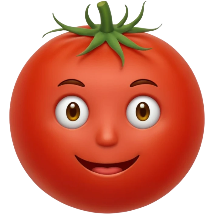 Eine Tomate mit Gesicht und Hände und Füße  emoji