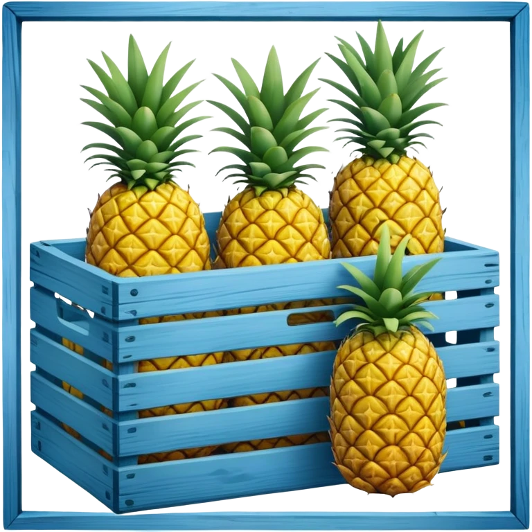 pineapples in a blue crate emoji