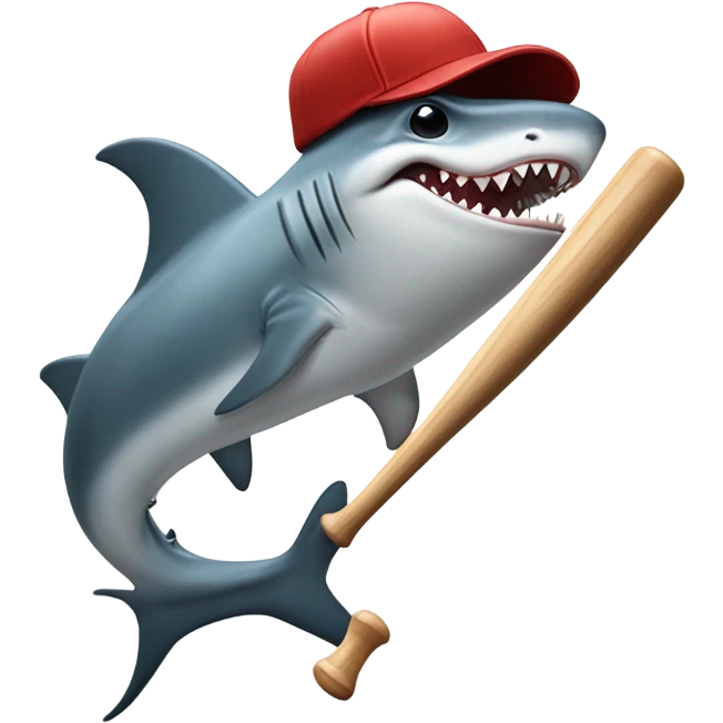 Hammerhead shark playing baseball  emoji