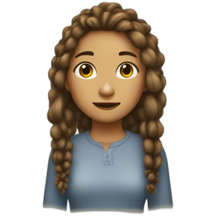 Girl with log hair emoji