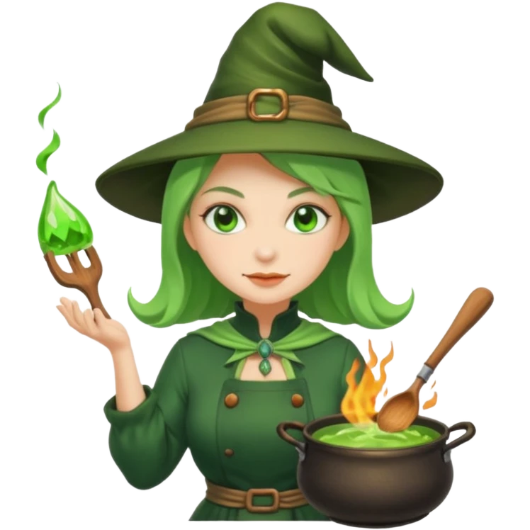 green witch cooking potion emoji