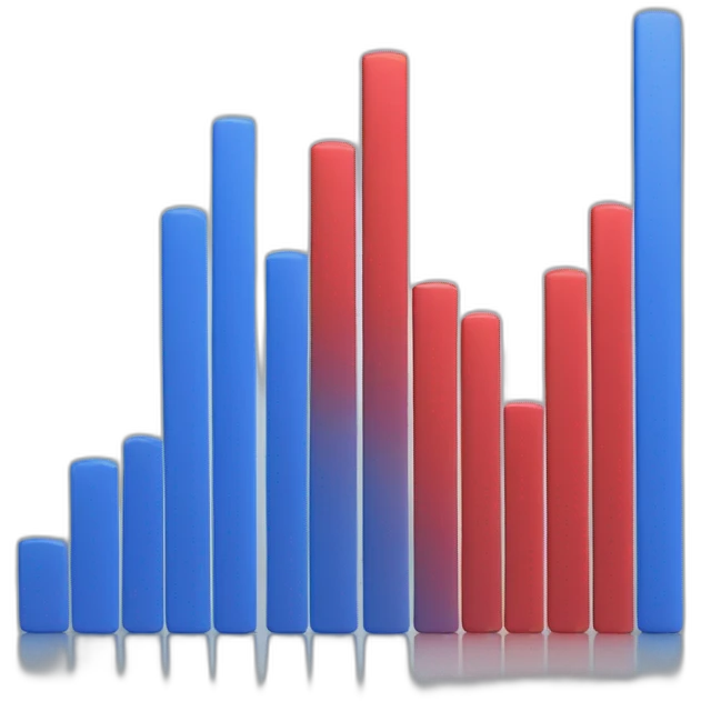 bar Chart with red and blue columns emoji