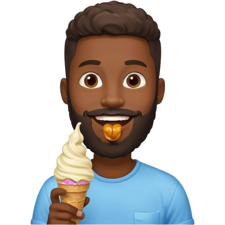bearded black man ice cream emoji