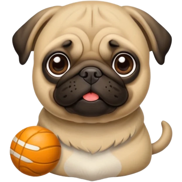 Pug fofo com pote de ração sem nada dentro emoji