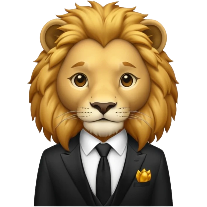 lion black tie emoji