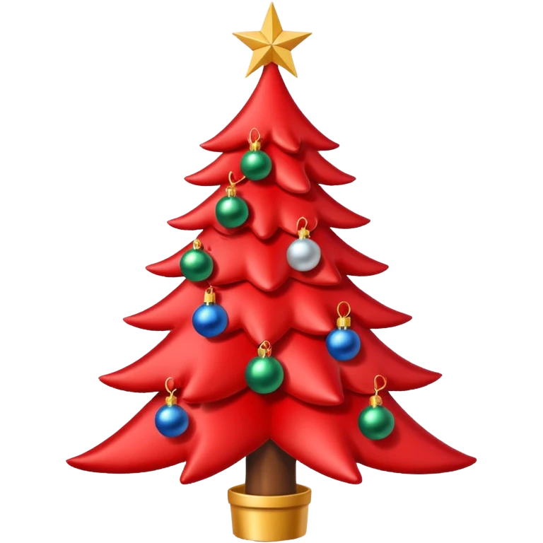 red Christmas tree with a star with the "S" logo on it emoji