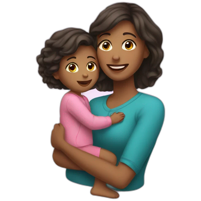 Mom loving daughter  emoji