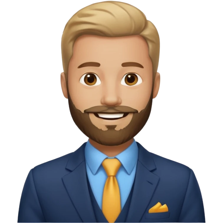 suit man,beard,different suit color,expression. emoji