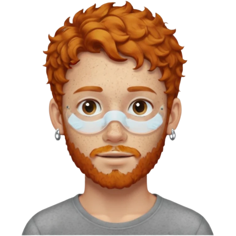 im short curly ginger haired young guy and also have earring on my left ear also have clean beard emoji