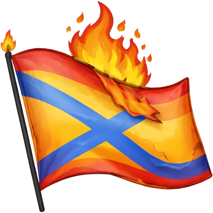 destroyed by fire lgbt flag  emoji