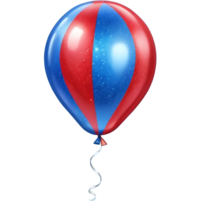 glitter red and blue baloon emoji