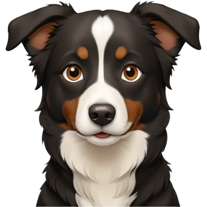 Black lab border collie dog shorter hair  emoji