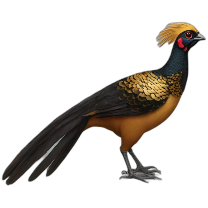 black and gold pheasant emoji