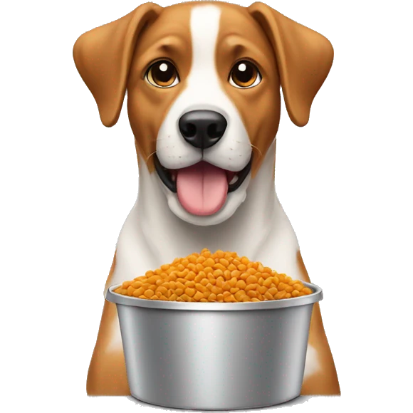 dog eating dog food emoji