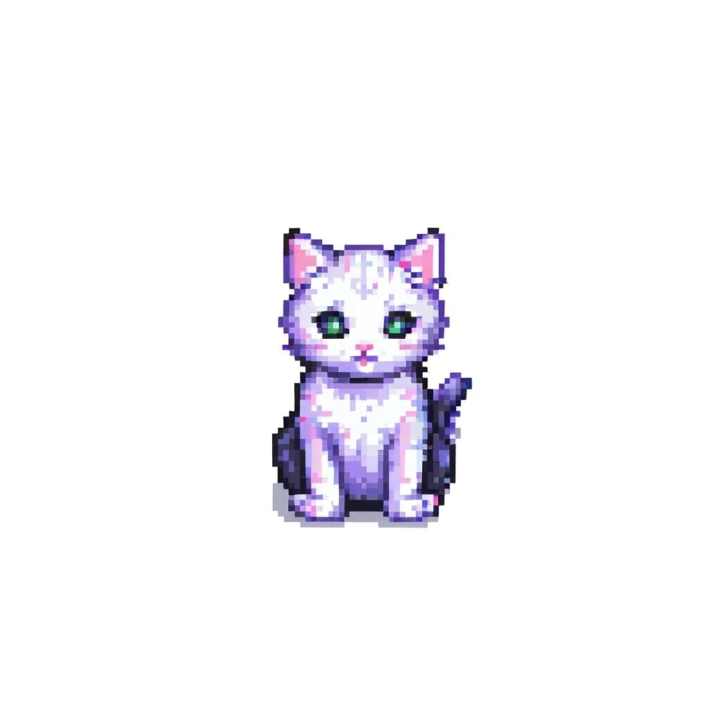 cute kitten pixel art emoji
