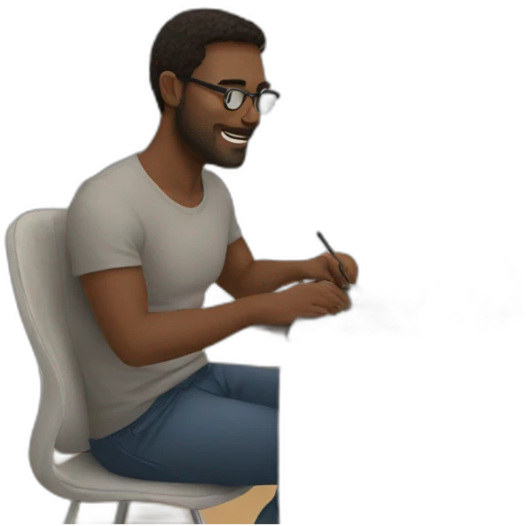 MAN WORKING FROM HOME WITH CAT emoji