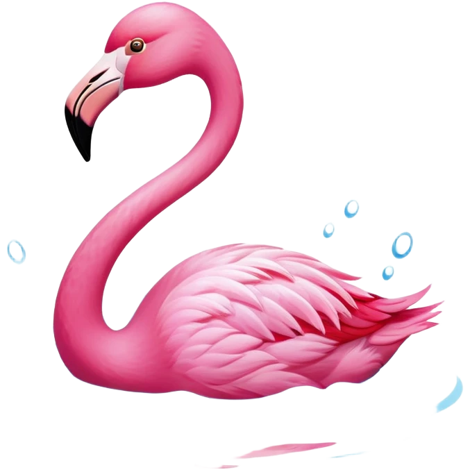 Flamingo swimming  emoji