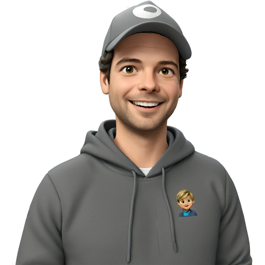 smiling boy in grey hoodie emoji