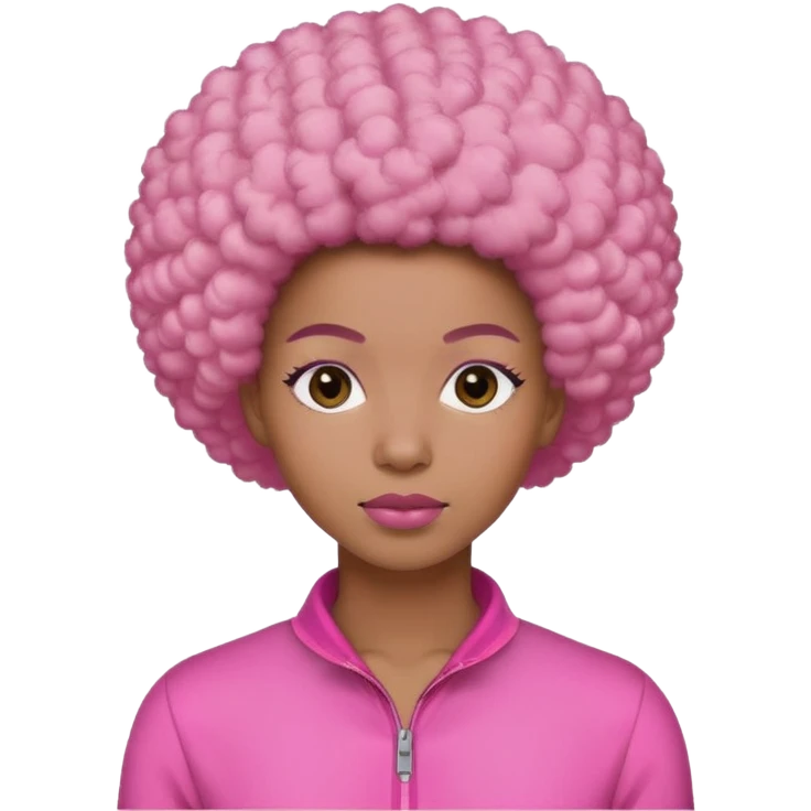 Afro hair wearing pink  emoji