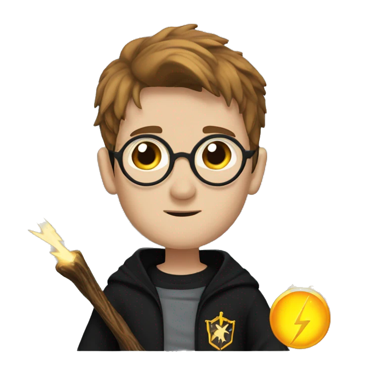 harry potter with lightning scar emoji