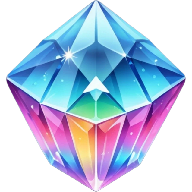 A big crystal (no background)(The crystal has many colours) emoji