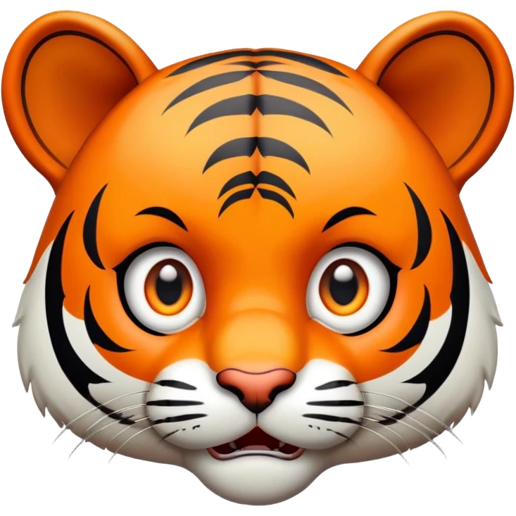 scared terrified tiger face with wide eyes for Twitch emote emoji