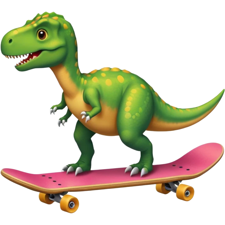 Dinosaur on a skateboard emoji