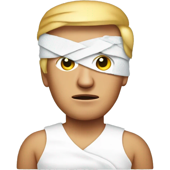 Donald trump with left ear bandaged emoji