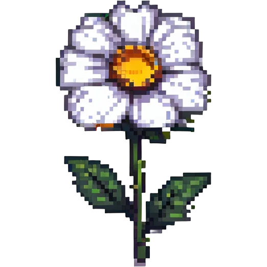 12x12 pixel art flower, minimal details, bold black outline emoji