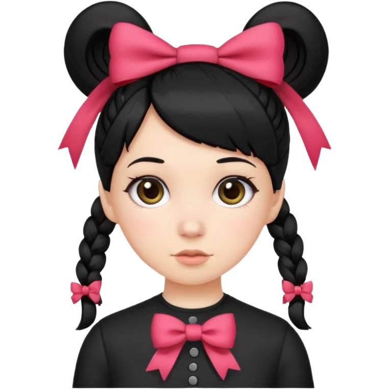 white girl with pig tails haircut black emoji