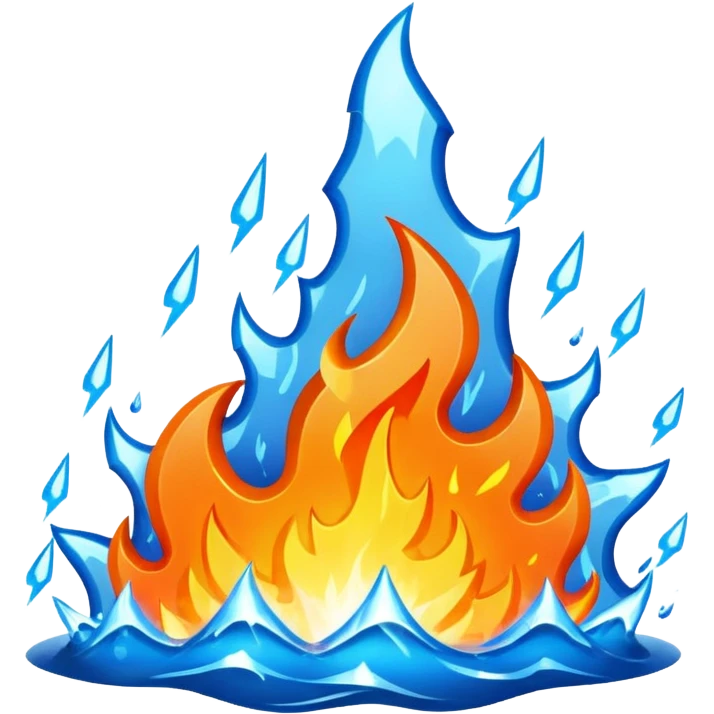 Fire water, and lightning in the middle emoji