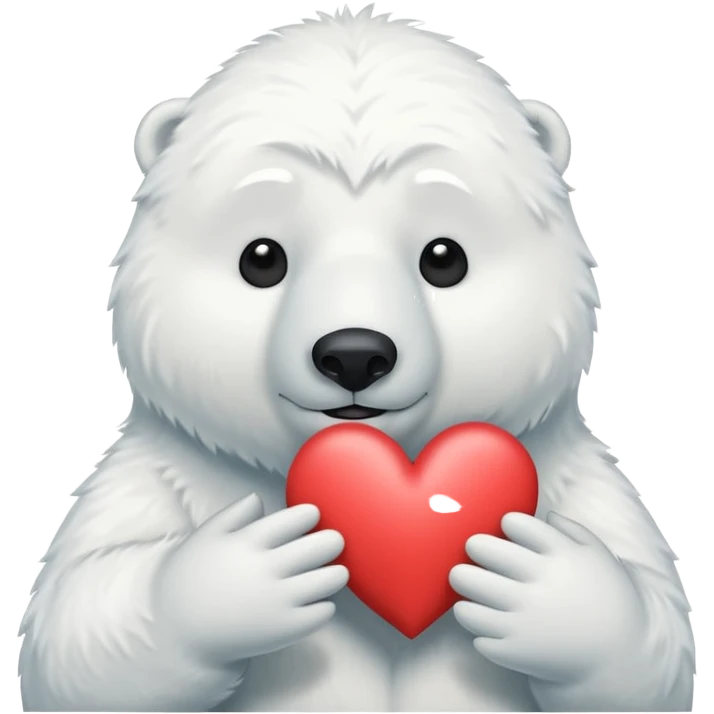 🩵🐻‍❄️ crea un oso así pero que sea polar y que tengas el corazon en medio emoji