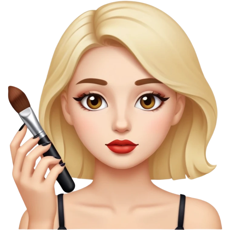 Girl doing her makeup emoji
