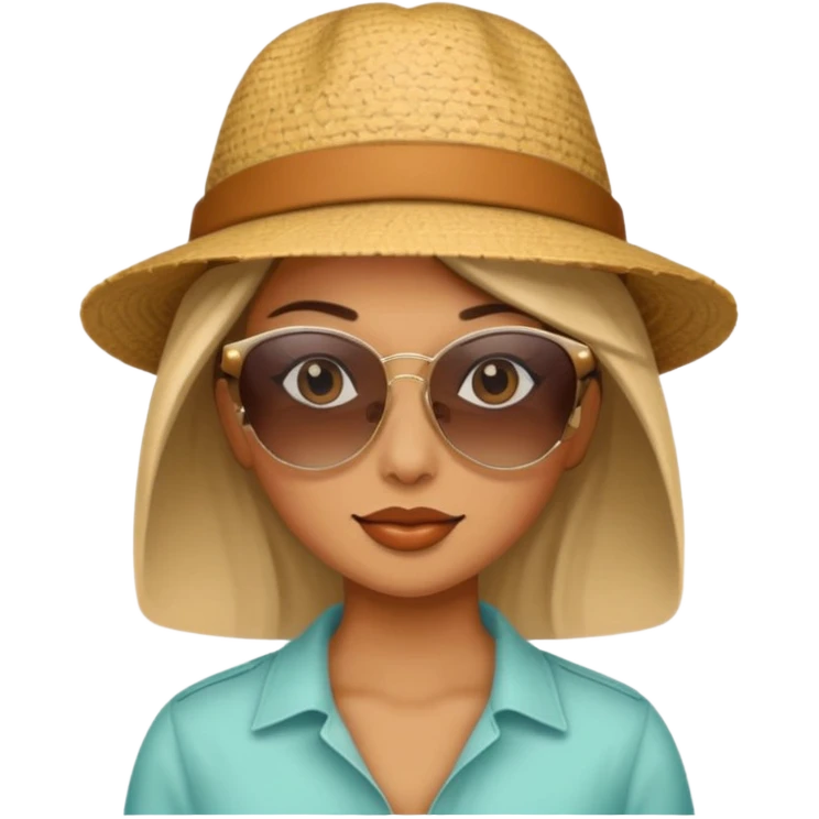 women with hat and sunglasses emoji