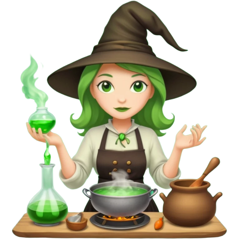 green witch cooking potion emoji