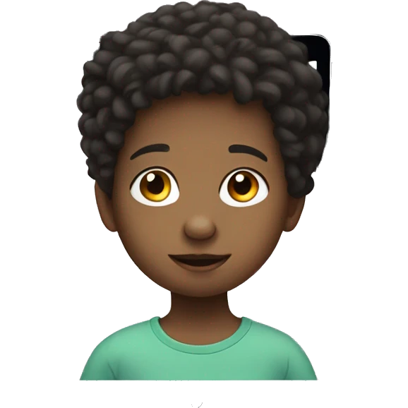 child draws on iPad emoji