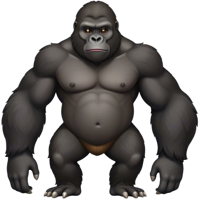 Very slimmy black gorilla fullbody emoji