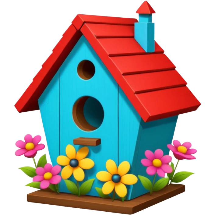 Birdhouse with flowers emoji