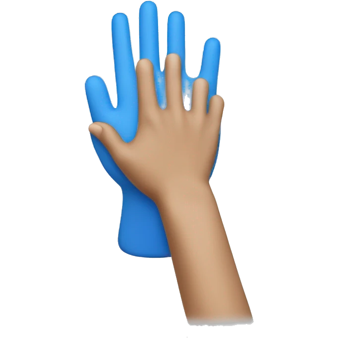 a blue hand making a click on a mark icon emoji