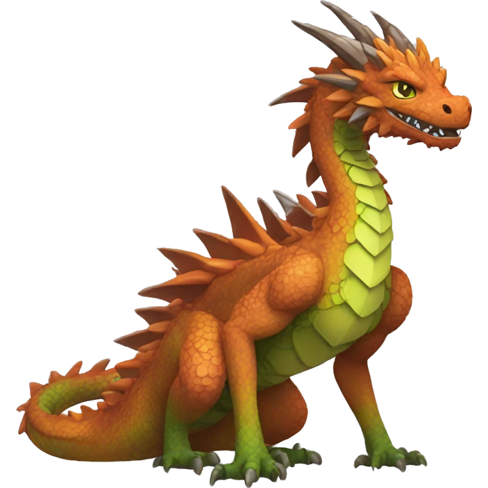 Colorful Legendary Earthly Muddy Jungle Grass Dragon Fakemon emoji