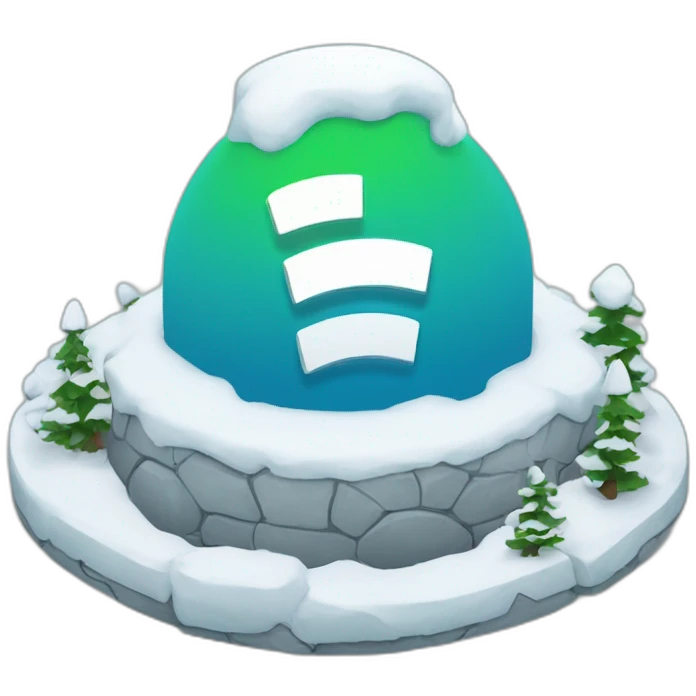 spotify symbol on top of igloo emoji