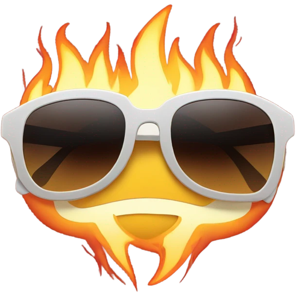 Fire with sun glasses emoji