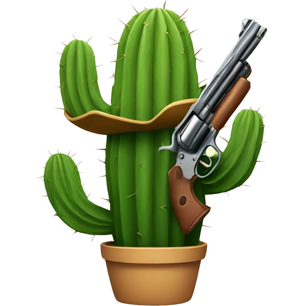 cactus holding a gun emoji
