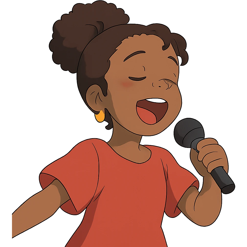 singing black girl emoji