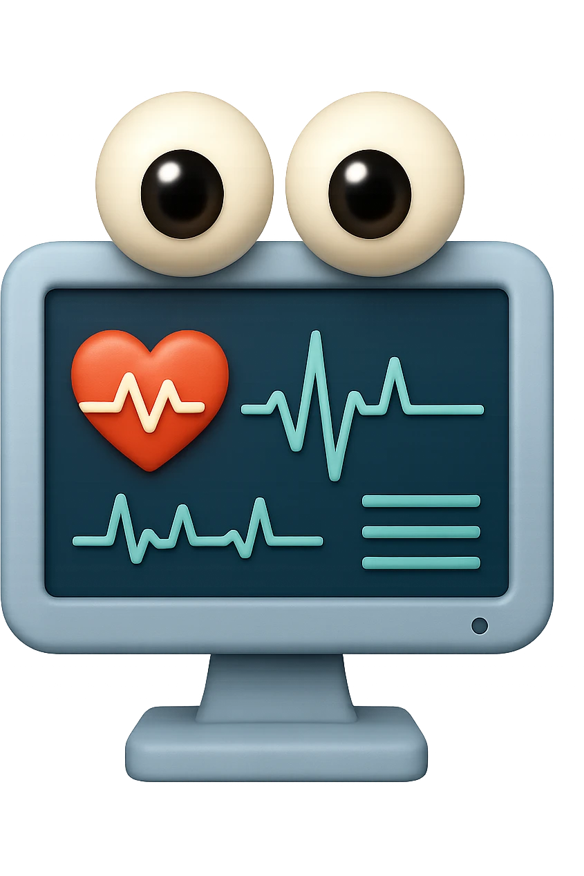 emoji 3d stile iphone di schermo di pc medico con occhi 3d emoji