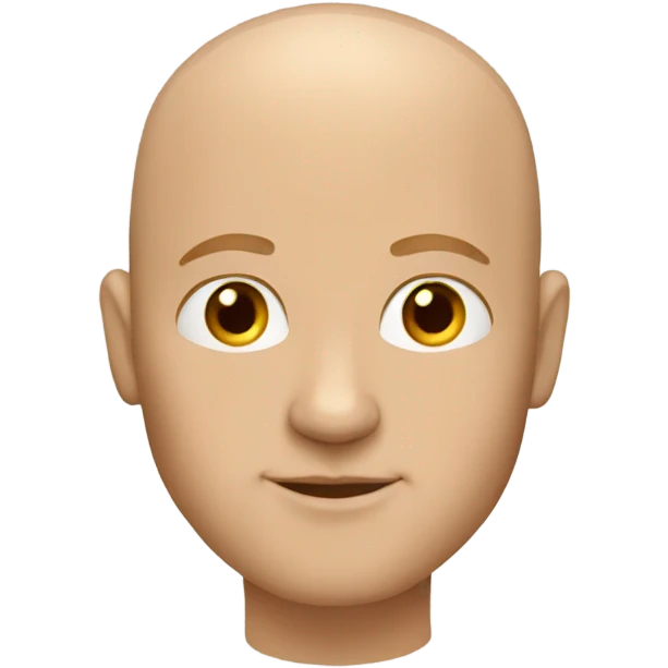 Bald white man with caramel skinned  emoji